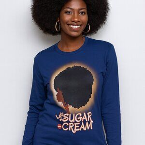 Christms gift for Black African American Woman.  Blue long sleeve shirt.  NWT